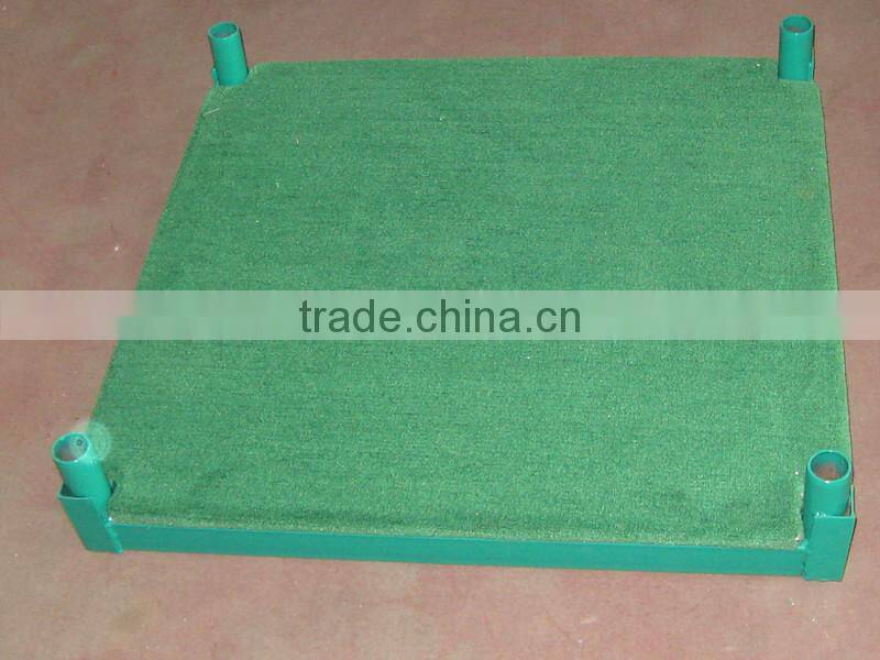 Tool cart with carpeted deck tray dolly pushing wagon