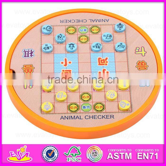 2017 New design children educational wooden chess checkers set W11A051