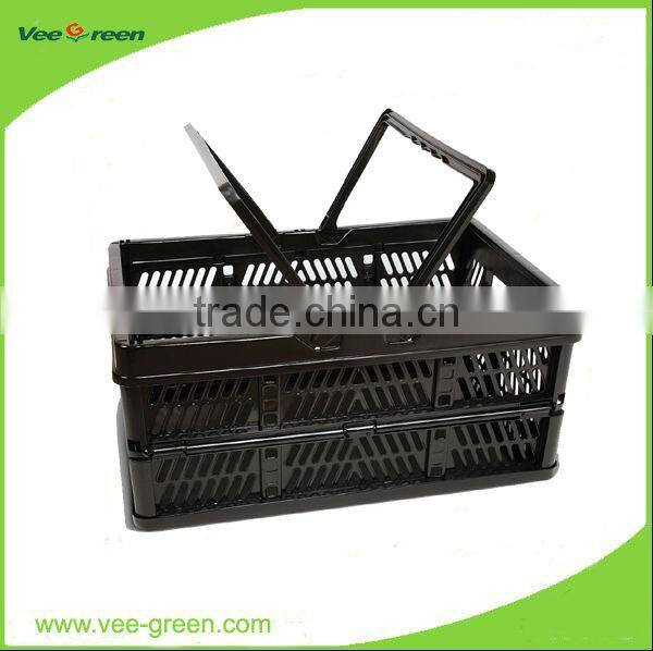 plastic foldable portable basket for shopping