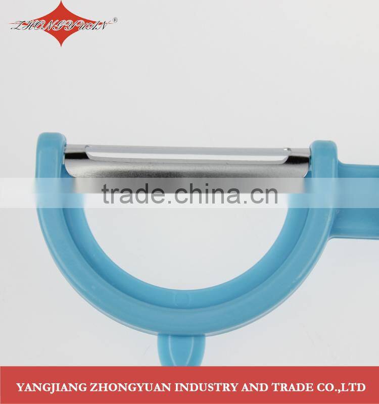 Stainless steel semi-circle vegetable peeler with soft ABS handle