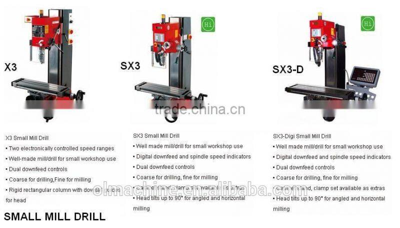 small milling machine including Nano mill, micro mill drill, mini mill drill, bench mill drill, with dia 6 10 13 16 20 25 30mm