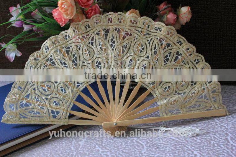 Beautiful lace bamboo fan for ladies