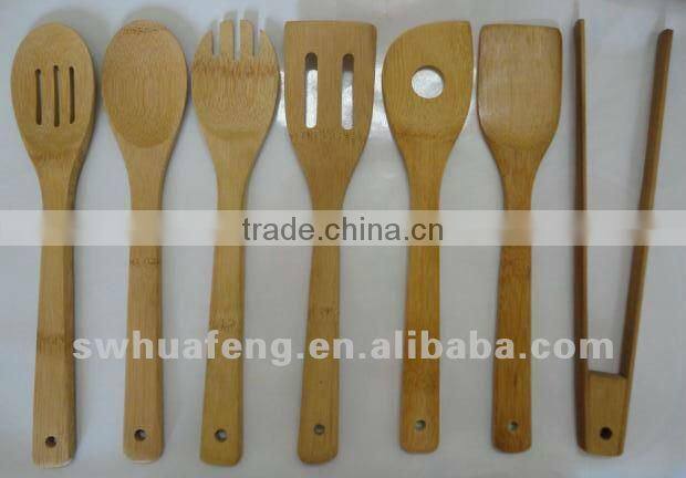 2017 Hot selling bamboo kitchen slotted spoon and turner