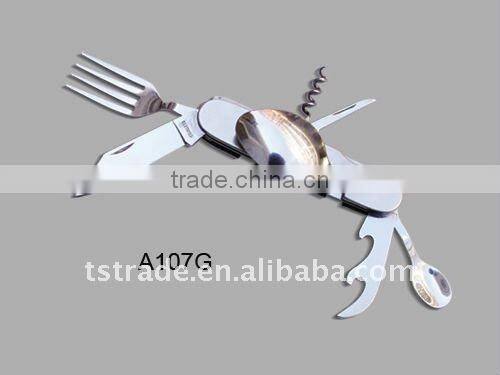 2014 Picnic Multi stainless steel barbecue tool set outdoor tableware/Multi knife/Pocket knife(K526ASS)