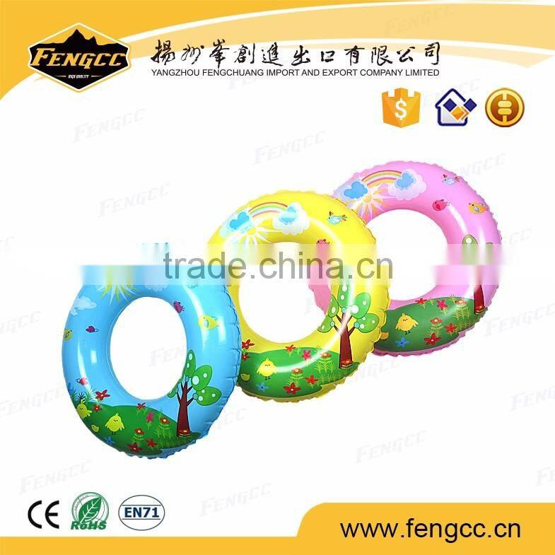 EU market safty PVC printing Cartoon Inflatable baby swimming neck ring