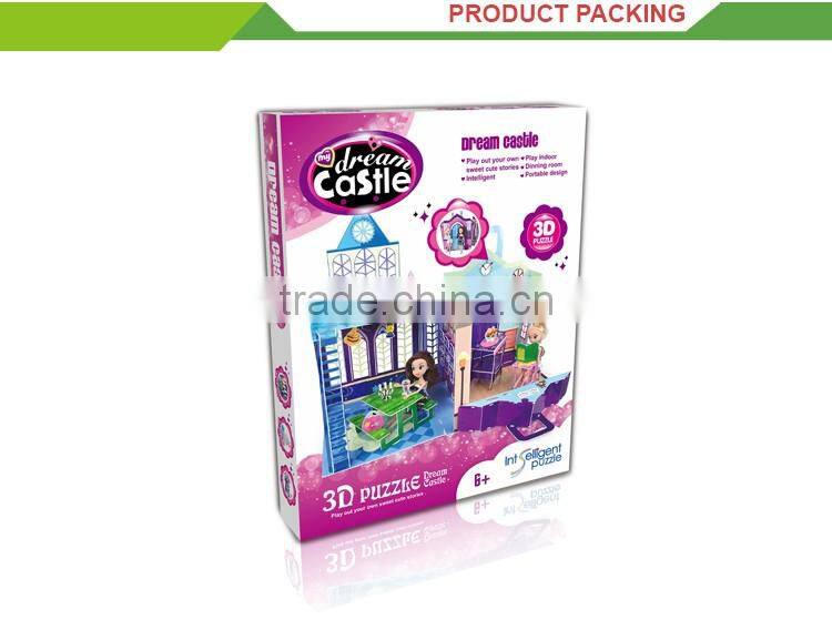 Hot sale children DIY castle toys stereo 3d jigsaw puzzles for adults