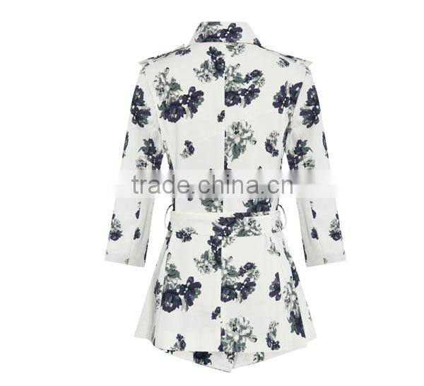 2015 new style fashion flora printed stand collar long sleeve formal mature ladies office wear dresses dress