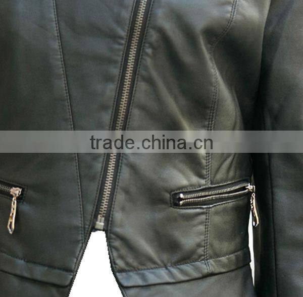 Ladies leather jackets, the little black PU leather jacket