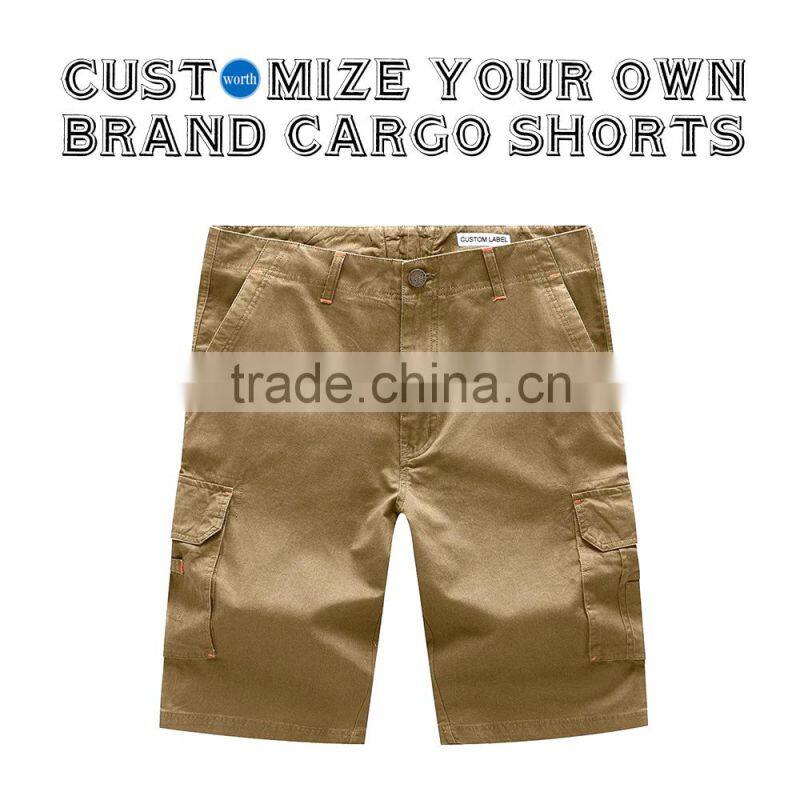 6 Pocket Cargo Shorts Mens 100% Cotton Twill Colthes made by Custom Labels