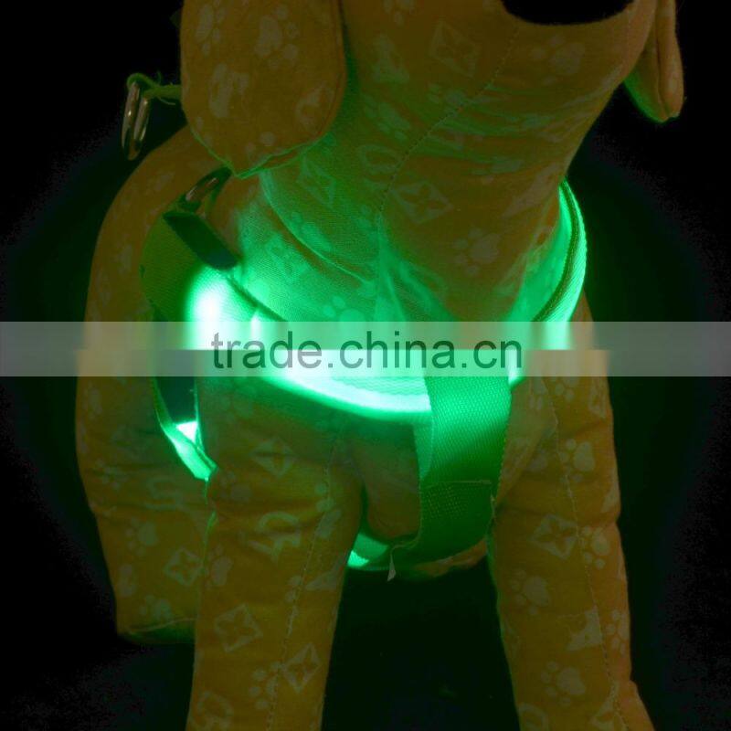 HFR-TL02 The pet luminous dog rope toy harness LED light
