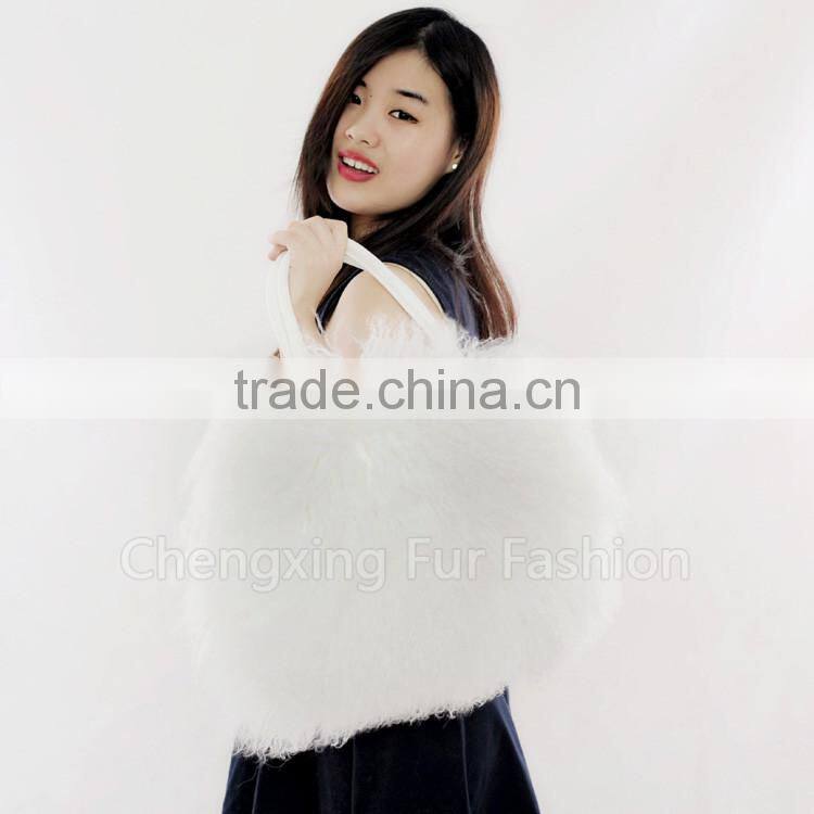 CX-H-24E Real Tibetan Lamb Fur Fashion Bags Ladies Handbags