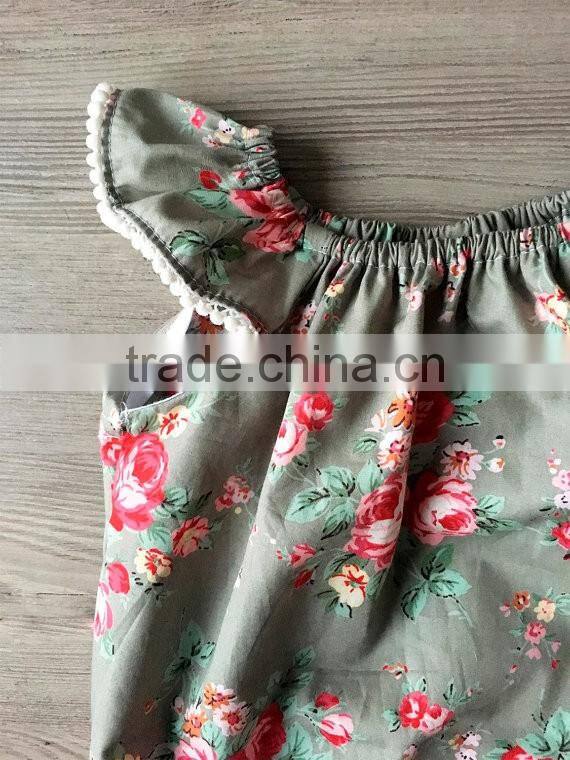 Wholesale Cap Sleeve Baby Floral Girls Bubble Romper