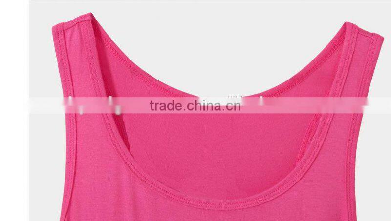 Modal cotton girls yogo tank top u neck base shirts gym vest athletic singlets wholesale