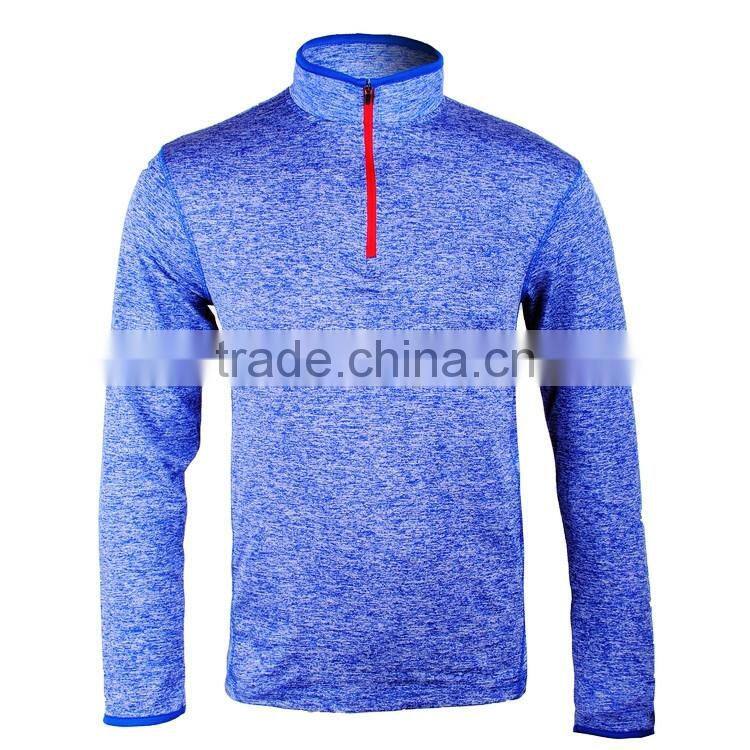 Women's Dry Fit Half Zip Neck Long Sleeve Sports Shirt Custom Zip Polyester Shirts