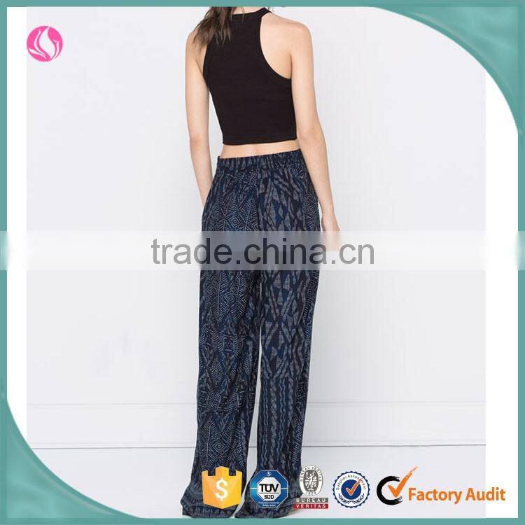 Women casual wide leg loose fit floral print girl pant