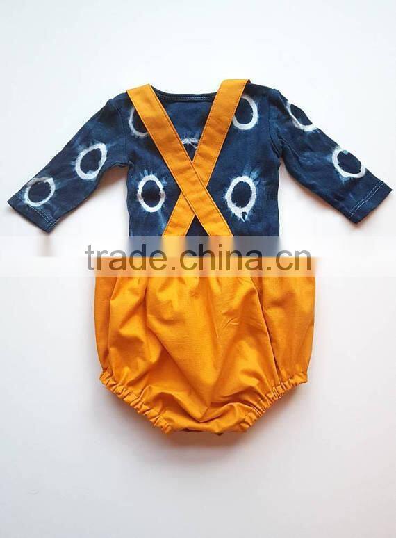 Boutique Kids Clothing Bodysuit Yellow Cotton Baby Romper Summer Wear