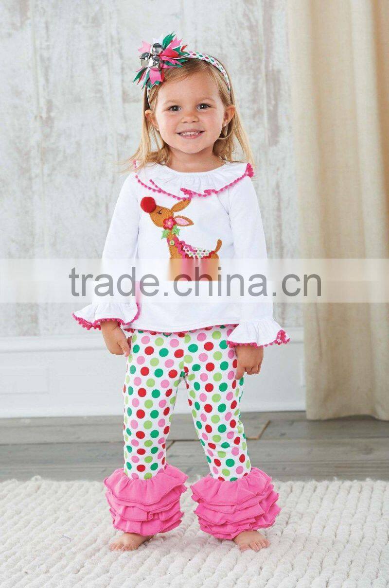 HOT sale children ruffle clothing cute animal clothes baby clothes kids outfit