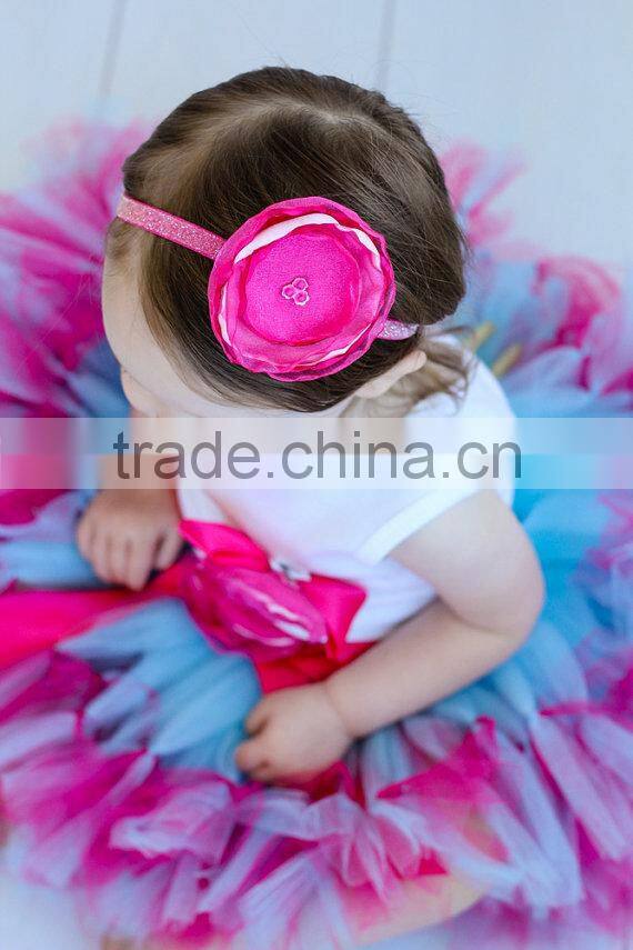 Wholesale childrens chiffon clothes baby girls tutu skirts cute girls skirt ribbon lace details hot pink girls skirts