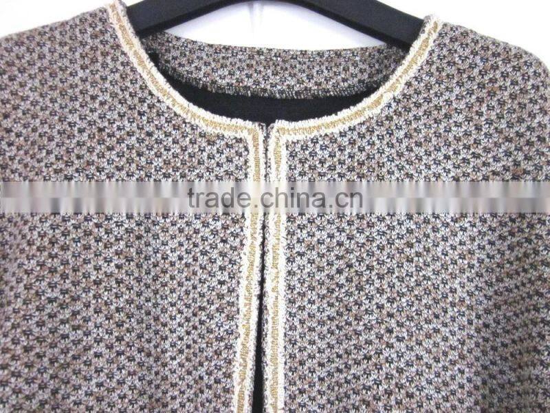 middle age woman computer knit jacquard cardigan sweater