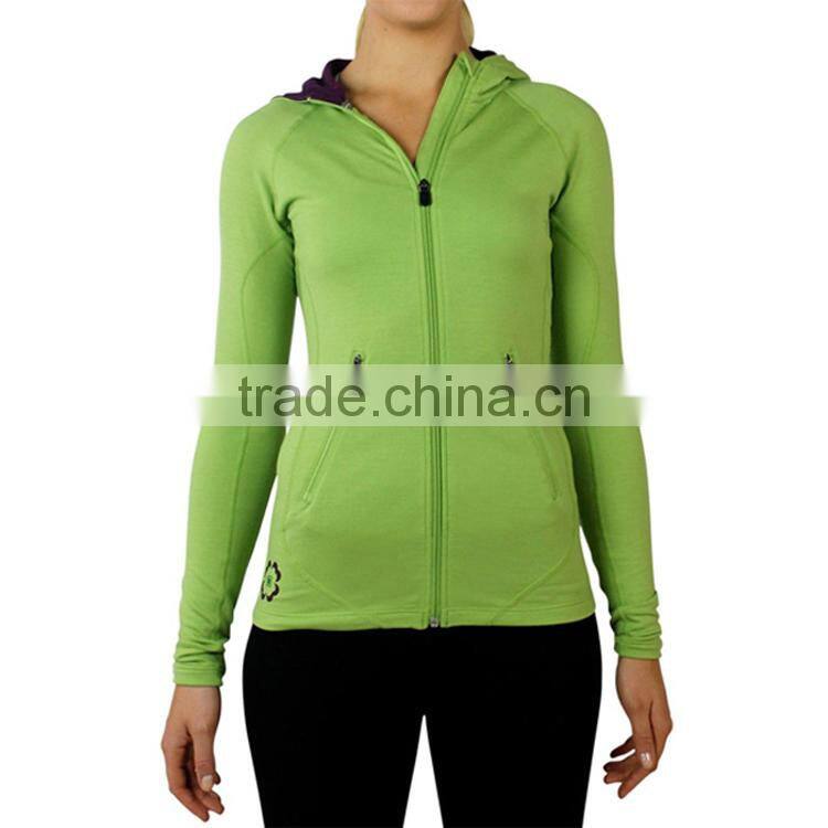 Cotton/polyester material women no hood sweatshirt