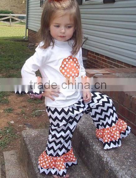 cute baby kids Long Sleeve Shirt and Petti Pants Outfits Girls Chevron Clothing Sets Baby Clothes Suit