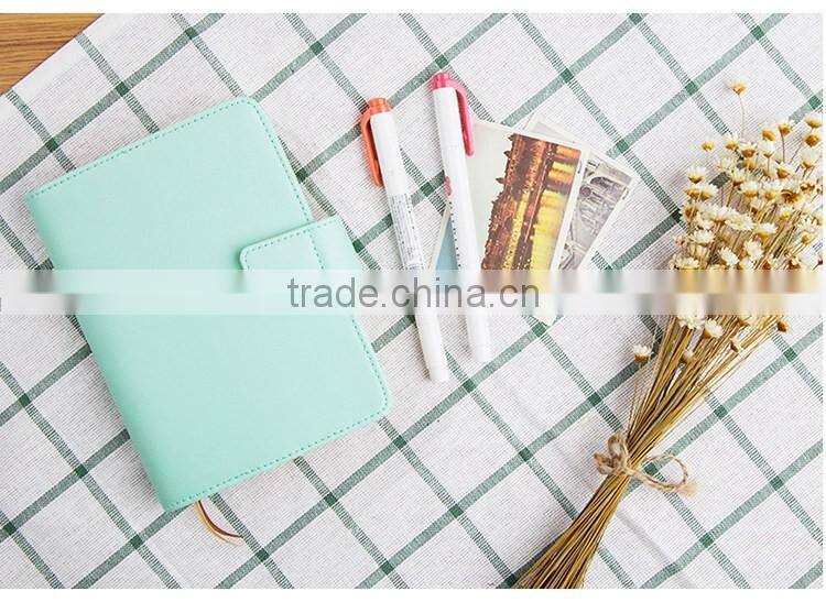 A6 size PU cover agenda planner with metal clasp case bound diary customizable office notebook