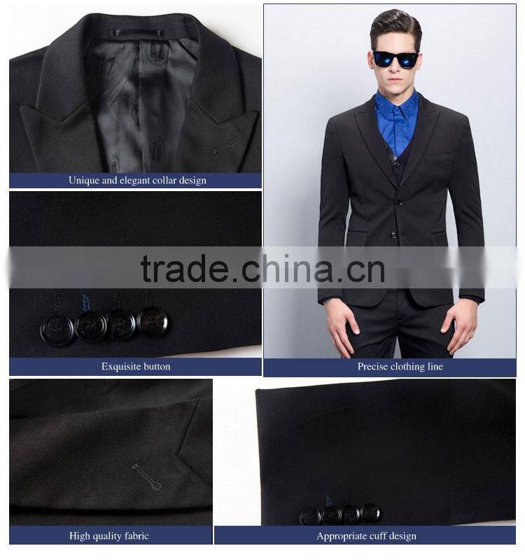 Custom Men's Wool Three Pieces Suit Of Korean Tuxedo For Men