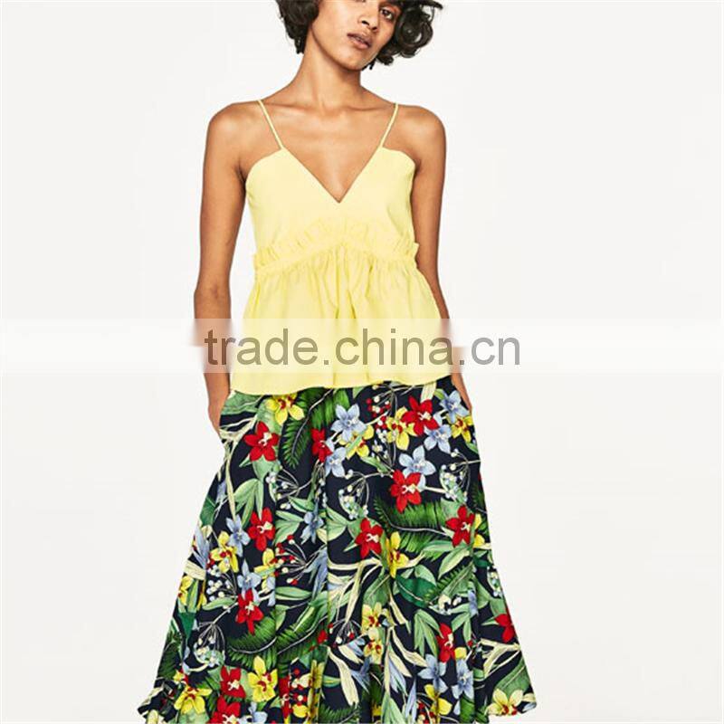 Wholesale latest small sling shirt top designs for women 2017