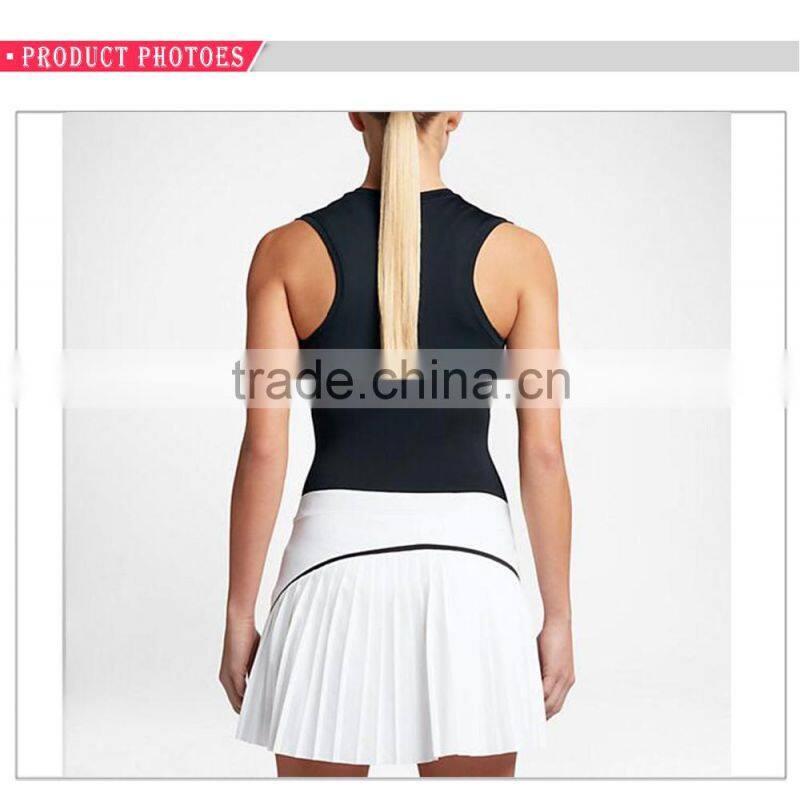 Custom dri-fit mesh patch sleeveless women golf top polo shirt