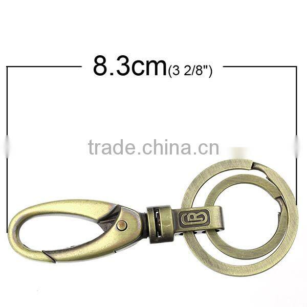 Custom Antique Bronze No Fade Color Swivel Lobster Clasps For Key Ring