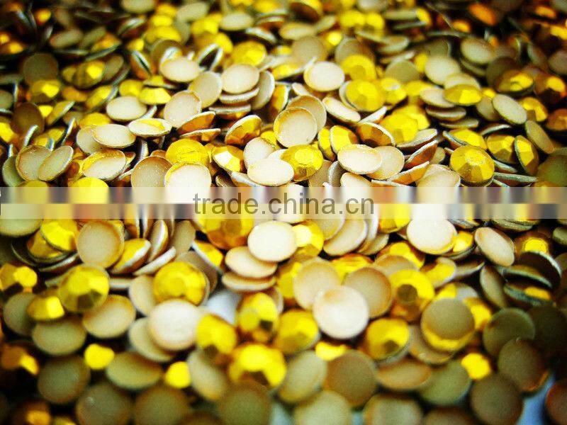 Octagon for hot fix motif China quality Aluminum Gold 3mm Rhinestud Hot Fix Octagon