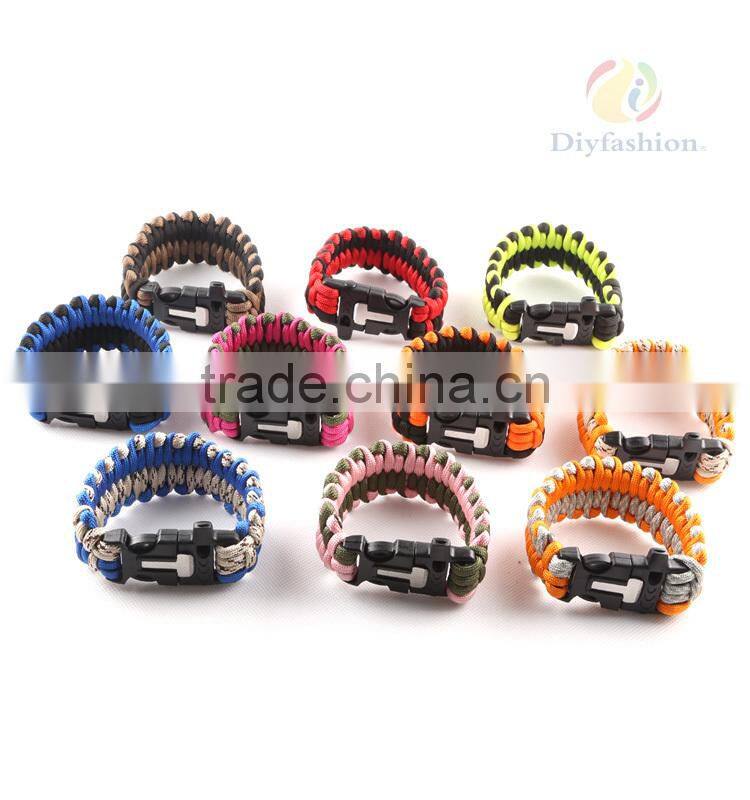 Fashion Best paracord bracelet with paracord charm metal buckle PC6012-9