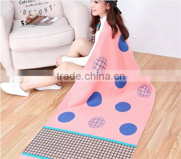 Classic jacquard cashmere dot houndstooth long thick winter scarf shawl
