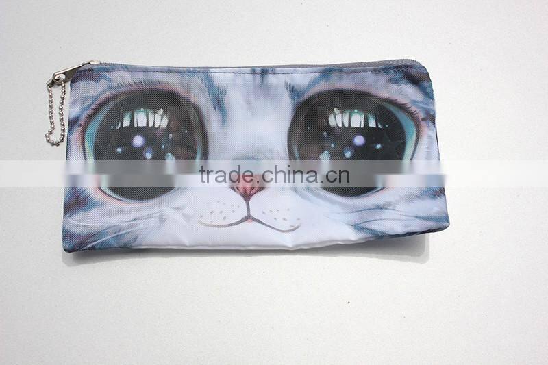 Hot sale custom 3D cool animal printed pencil bags for kids