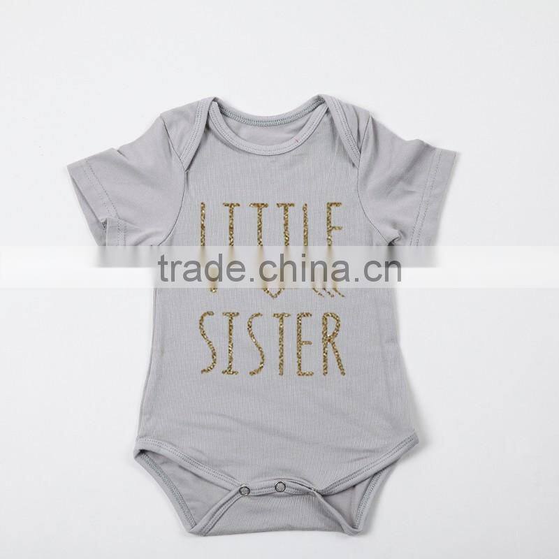Summer 13 Colors Solid Color Gold Stamp Letters Designs Toddler Rompers For 0-24 Months In Stock
