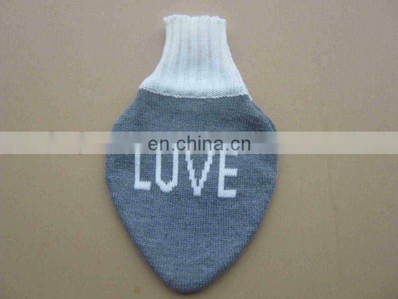fashion 2012 pretty acrylic jacquard knitted kids hot water bottle bag