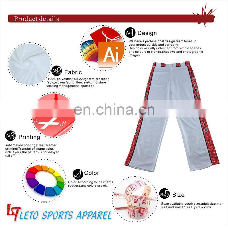 Customized Polyester Relaxed Fit Youth Baseball Pants,New Style cheap baseball trousers ,Breathable Unisex Uniforms Sweatpants