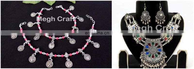 Vintage Gypcy Style Oxidized Pendant Set- Navratri Special Banjara Necklace- Women Navratri Wear Oxidized Necklace set