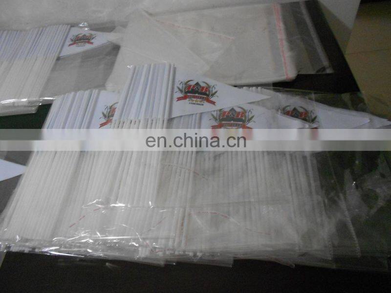 custom blue black white rectangle shape hand flag