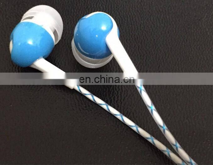 Cheap glow in the dark glowing stereo earphone with mic