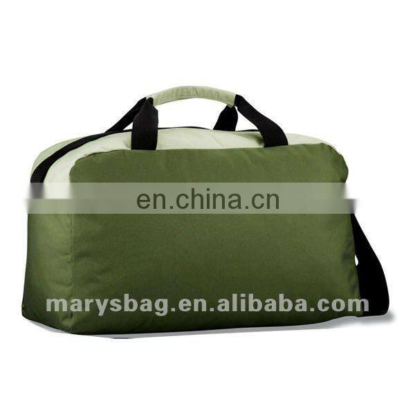 Embroidered Two-Tone Duffel Bag