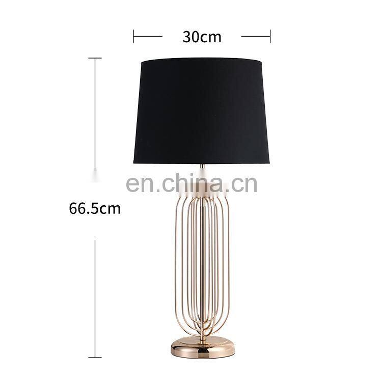 Nordic new design cheap custom luxury gold home hotel table lamp for bedside