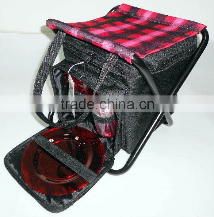 folding picnic cooler chair / folding cooler stool