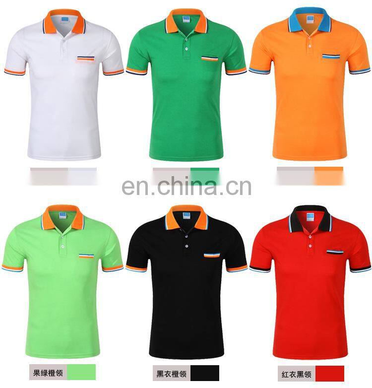 2021 corporate short-sleeved lapel polo shirt custom embroidered logo work clothes advertising shirt printing class clothes