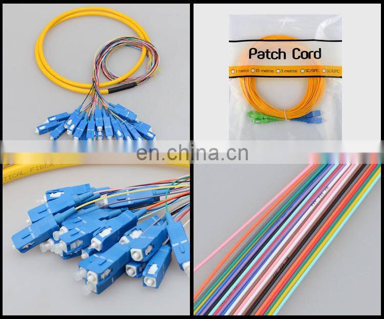 12 core 24 core G652D SC/LC/ST/FC fiber optic bunchy strand ribbon optical break out fiber pigtail