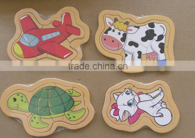 Non-Toxic Wood Puzzle For Little Kids Popular Kids Puzzle Games 15*13 5Pcs Cheap Puzzle Toys