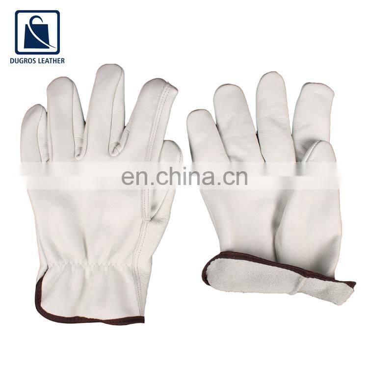 Straight Thumb Color Binding Plain Style Leather Gloves for Wholesale Purchase