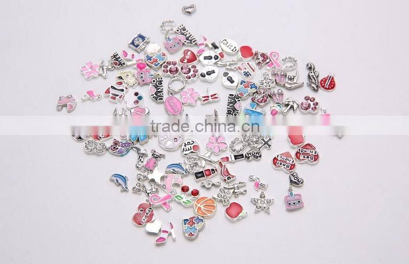 AIDS sign alloy metal loose charms floating lockets beads custom OEM design various styles