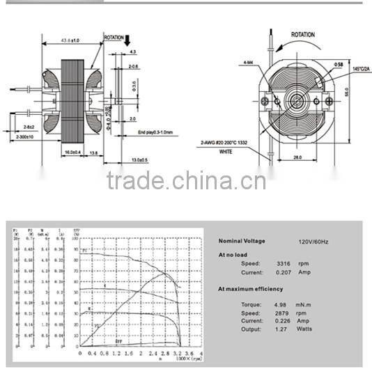 AC Shaded Pole Motor, Widely Used in Fan-heater and Exhaust Fan for Household Appliances