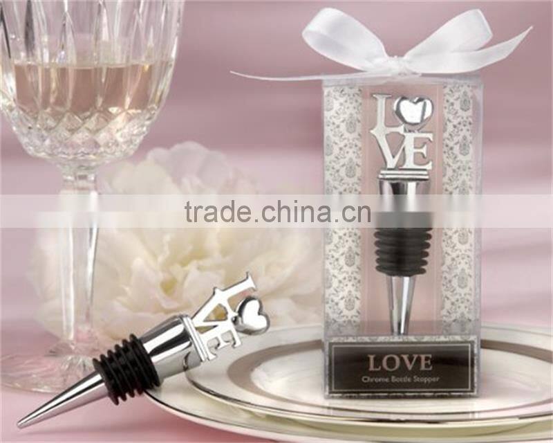 "LOVE" Chrome Bottle Stopper wedding wine stopper wedding wine opener Wedding Favor Wine Stopper,Silver